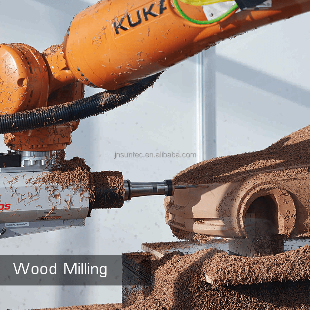 SUNTEC  china jinan 7 axis industrial robot arm robotic for construction industry  wood cutting foam plane parts