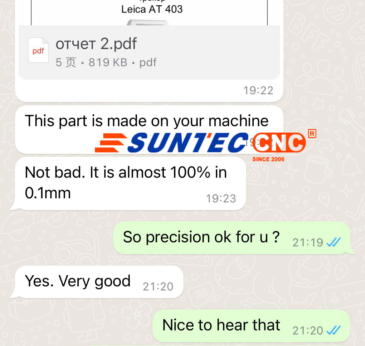 Leica laser test ST-2030 5 axis cnc report 