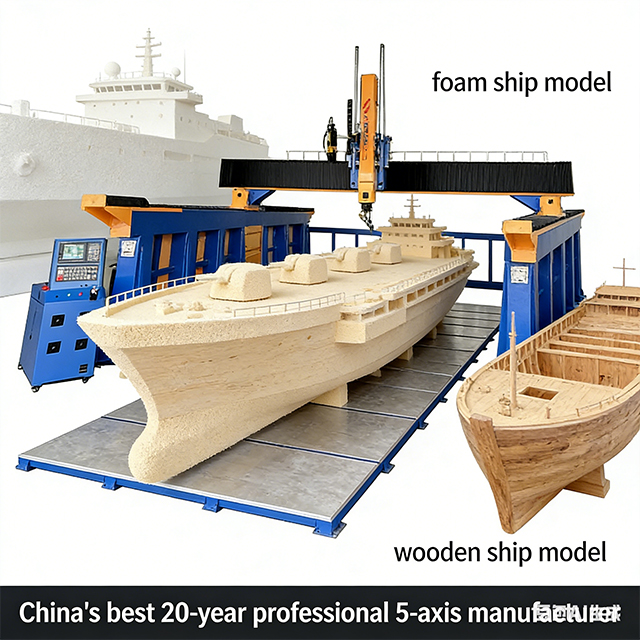 Large Industry 5 axis cnc router for boats yacht ship manufacture 